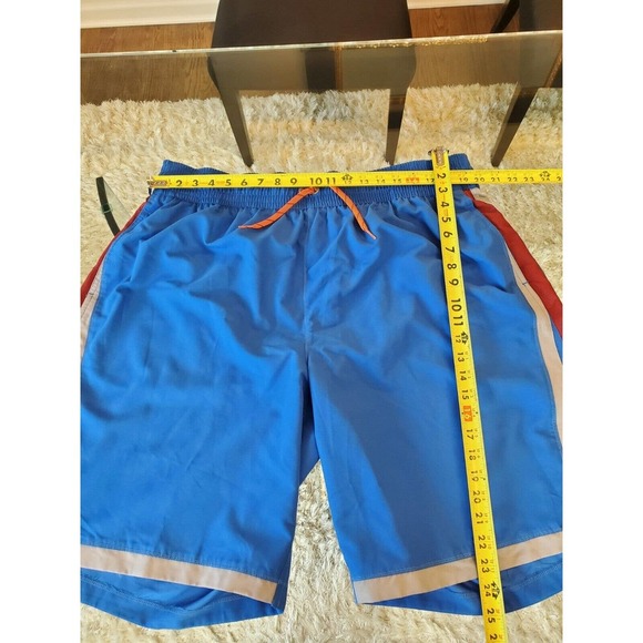 Nike Men's Blue 100% Polyester Pull On Swim Trunk Logo Print Shorts Size 4XL - Picture 11 of 14